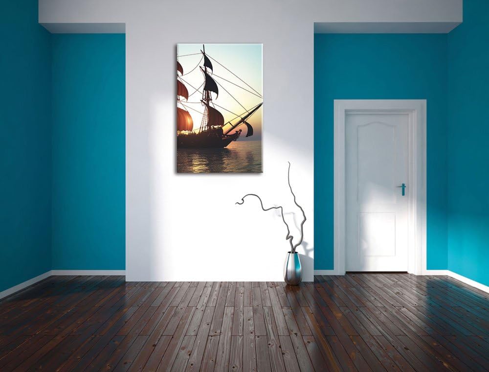 Altes Segelschiff, Format: 100x70 auf Leinwand, XXL riesige Bilder fertig gerahmt mit Keilrahmen, Ku