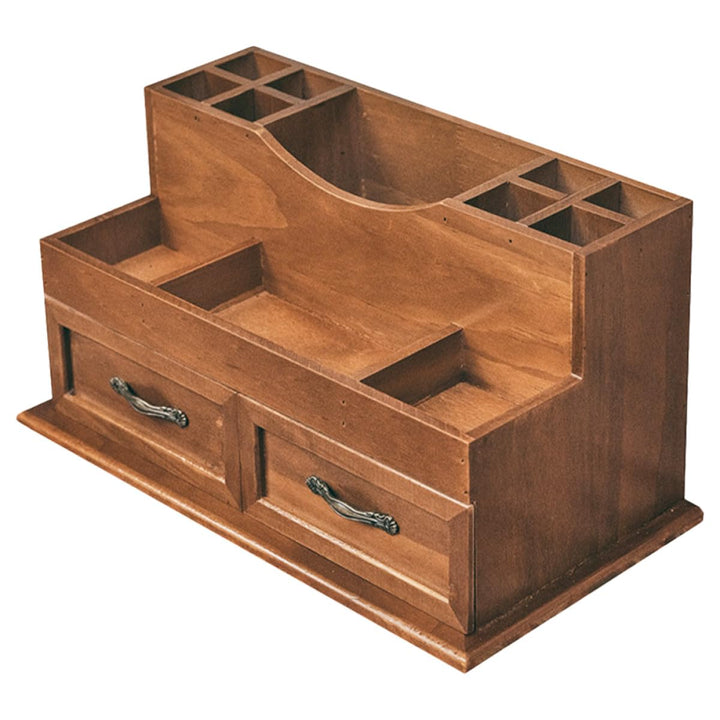 Tofficu Schmuckaufbewahrung Vintage Holz mit 2-fach Schublade Grosse Kapazität Flexible Aufbewahrung
