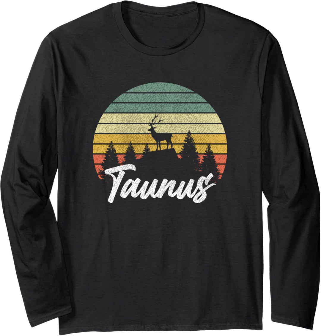 Hirsch Wald Taunus Souvenir Urlaub Wandern Taunus Langarmshirt