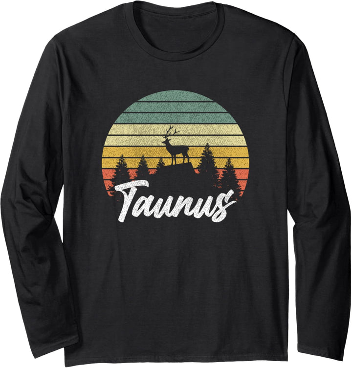 Hirsch Wald Taunus Souvenir Urlaub Wandern Taunus Langarmshirt