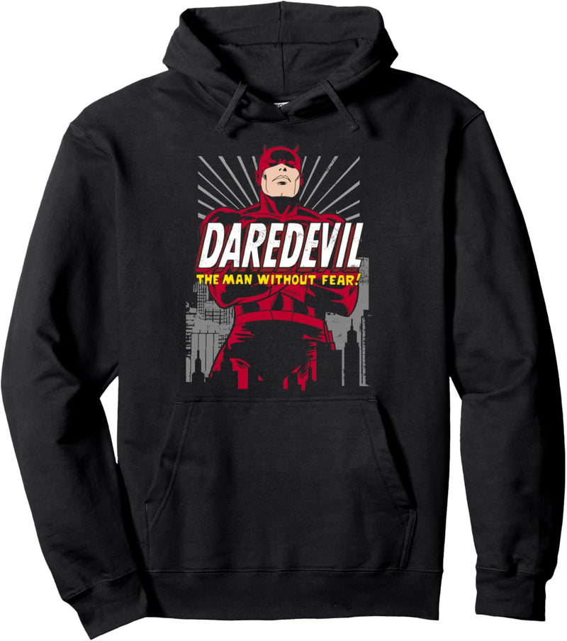 Marvel Daredevil The Man Without Fear Striped City Skyline Pullover Hoodie