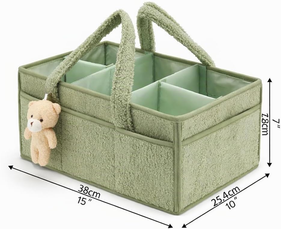 Baby-Windel-Caddy Organizer für Wickeltisch, Baby-Aufbewahrungskorb für Windeln und Feuchttücher, Ge