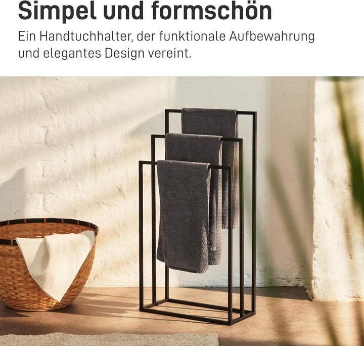 Natural Goods Berlin Trio Handtuchständer freistehend/pulverbeschichteter Standhandtuchhalter aus Me