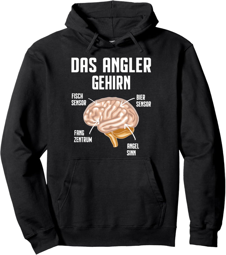 Angeln Fischer Fisch Angelrute Angler Anglergehirn Pullover Hoodie