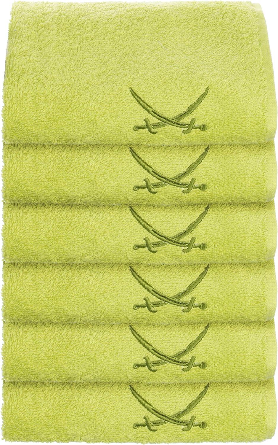Sansibar Gästehandtuch 6er Set 30x50 cm 100% Baumwolle mit gesticktem Säbel Logo Set Handtuch Seiftu