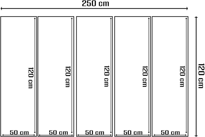 Feeby. Wandbild - 5 Teile - Deco Bild, gedrucktes Bild, Foto, Deco Panel, XXL, 5-Teilig, Typ C, 250x