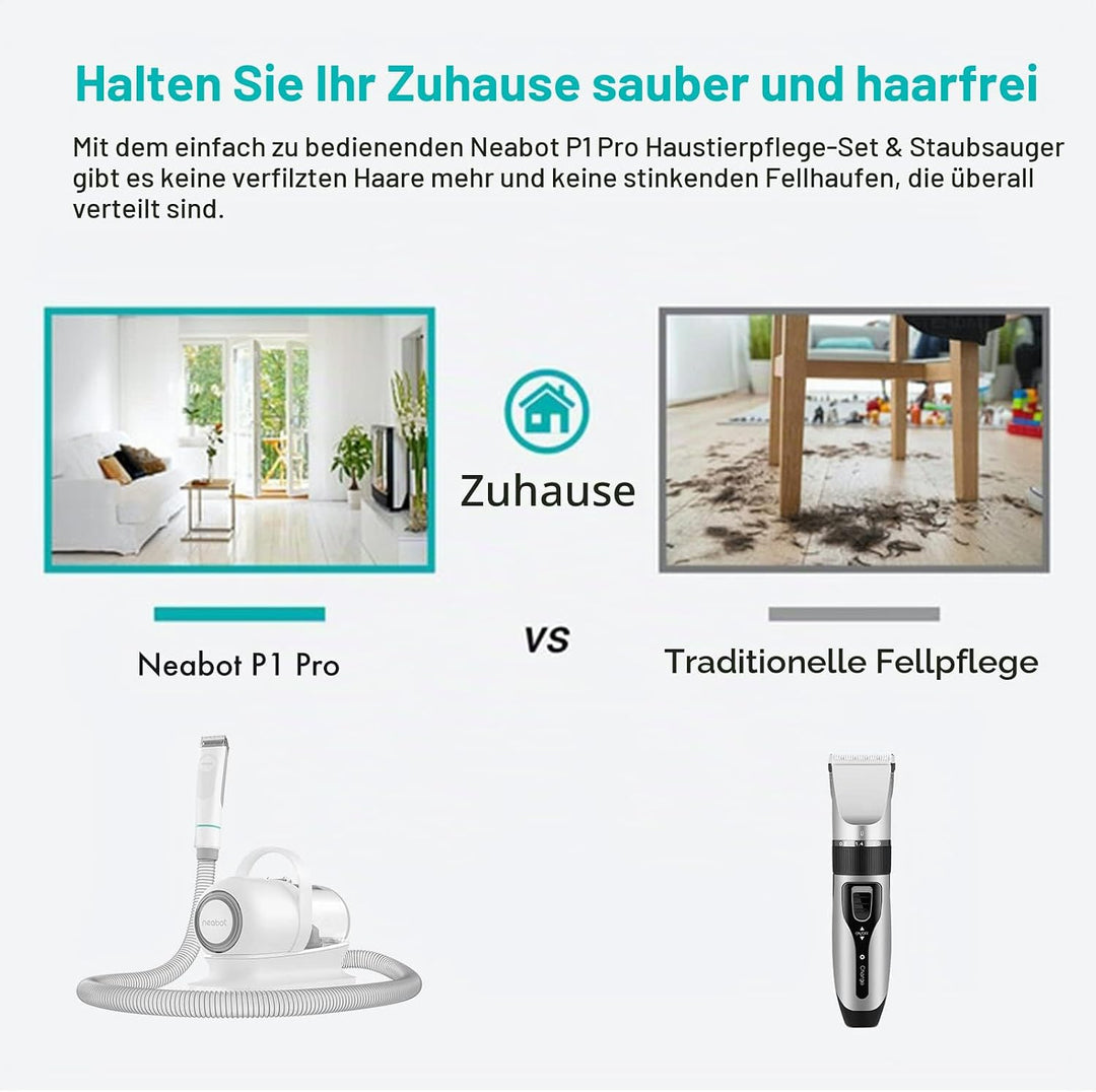 Neakasa P1 Pro Hundeschermaschine mit Staubsauger, leise Schermaschine Hund Katze, Profi Haustierpfl