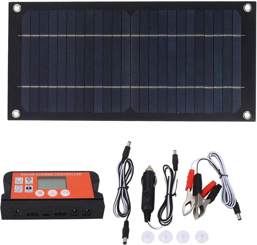 Fockety 600W Solarmodul-Kit, monokristallines Silizium 12V 24V 100A Laderegler mit Verlängerungskabe