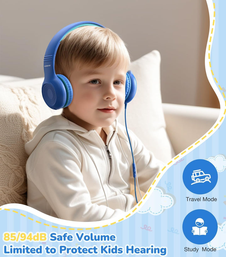 Upgrade USB Typ C Kinder-Kopfhörer, kabelgebundene Kopfhörer für Kinder mit Mikrofon für Jungen und