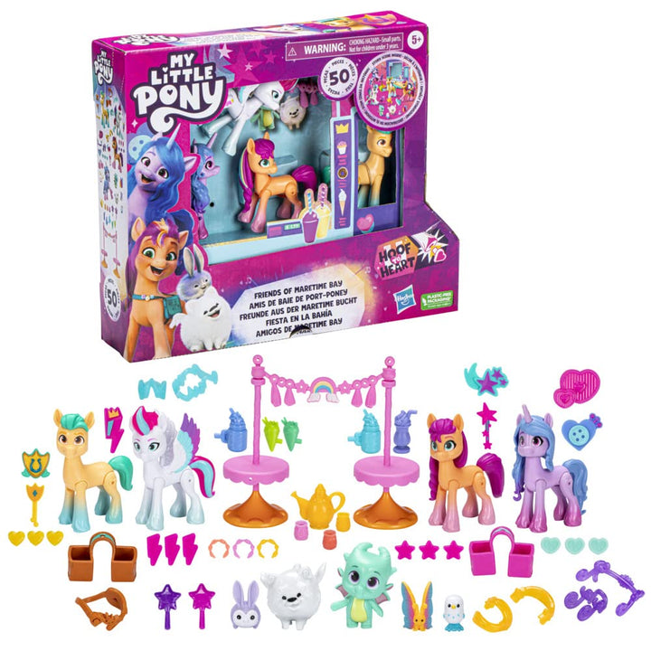 My Little Pony – Entdecke Dein Ponyfunkeln Freunde aus der Maretime Bucht, 4 Ponyfiguren und Accesso