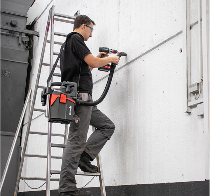 Starmix Akku Nass Trockensauger Set Smart L 18V - Industriesauger Staubklasse L mit Tragegurt flexib