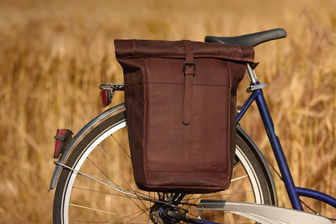Gusti Gepäckträgertasche Leder - Amets T. Packtasche mit Schultergurt Fahrradtasche Umhängetasche gr