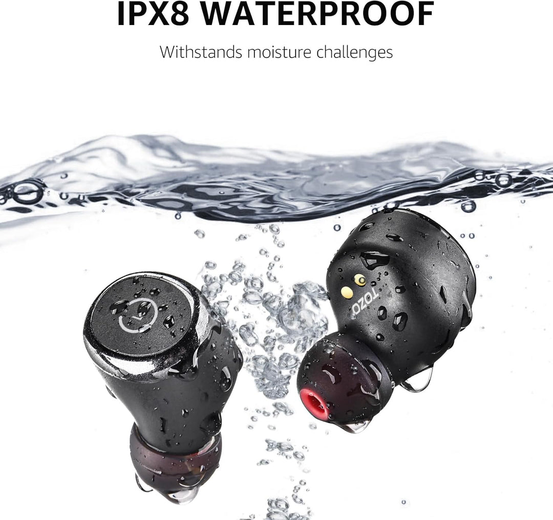 TOZO T10 Kopfhörer Kabellos Bluetooth In Ear mit Ladecase 55 Std. IPX8 | ENC für klare Anrufe und Kl