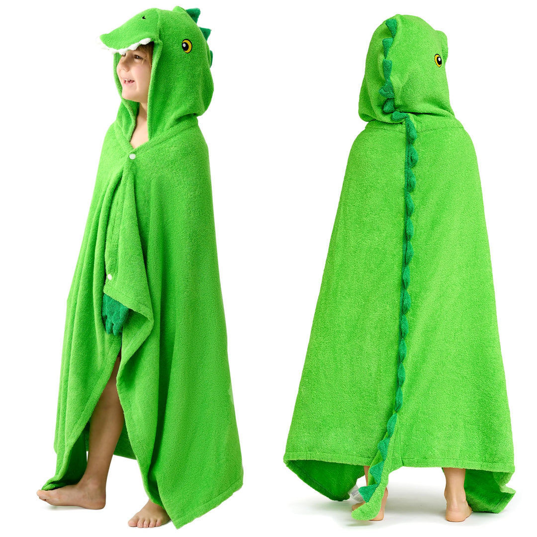 Joiedomi Dinosaur 127 x 77 cm Kapuzenhandtuch für Kinder - Weiches Baumwoll-Badetuch -für Kinder von
