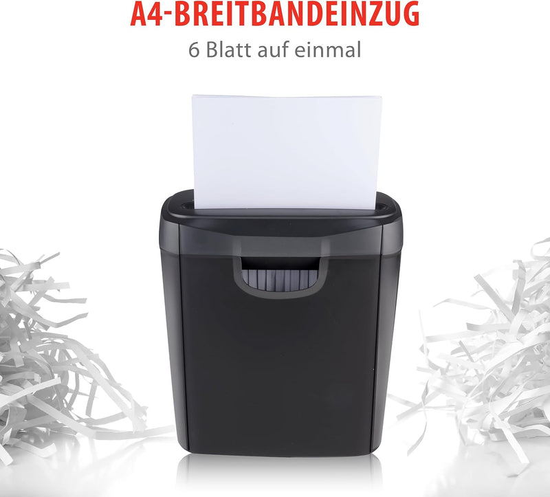 alpina Aktenvernichter 190W - Papierschredder Kreditkarten - Papier Schredder Geräte - Schredder im