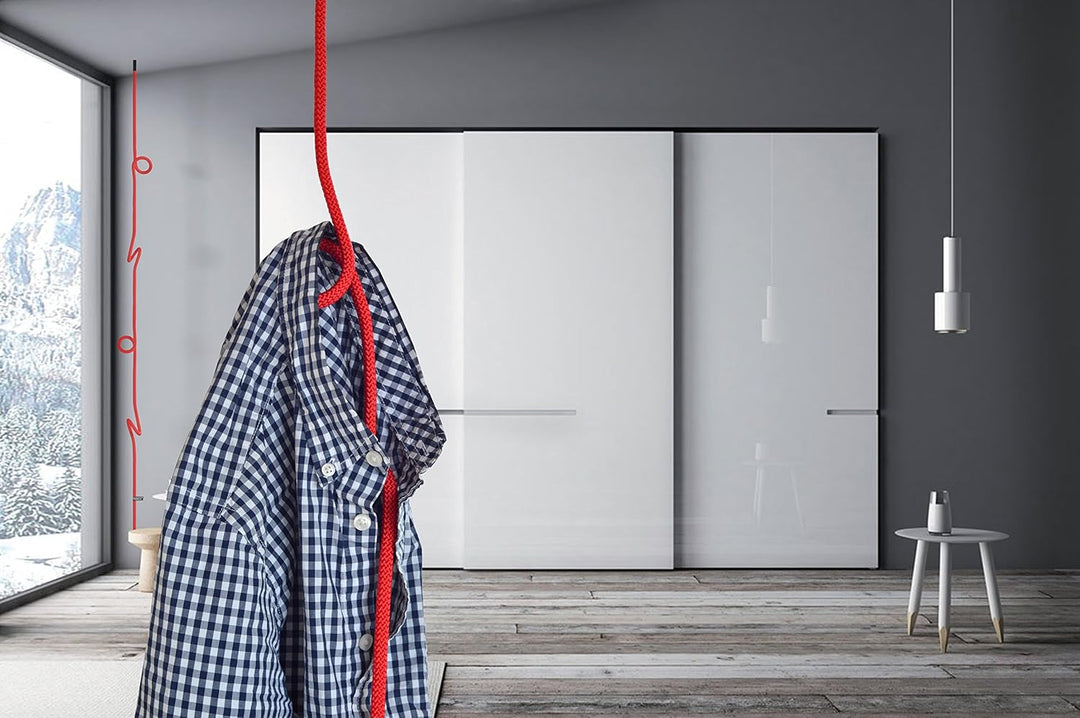 Peppermint Products Loop Rope Garderobe | Höhenverstellbar, Wand- und Deckenmontage | Industrial Loo