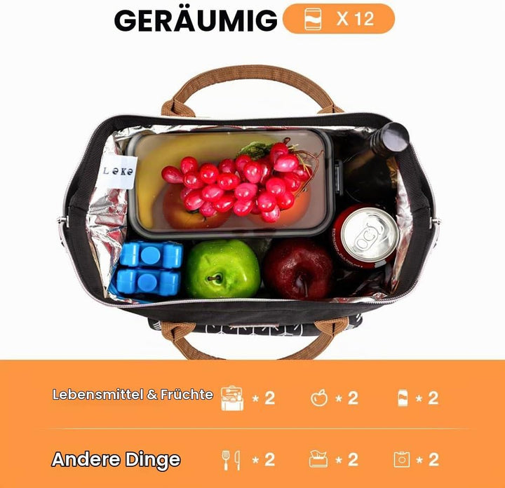 Lekesky Kühltasche Klein Lunch Damen Lunchtasche Isolierte für Frauen Auslaufsichere Weit Geöffnete