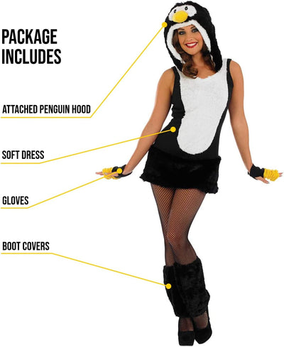 Fun Shack Schwarz Pinguin Kostüm Damen, Tierkostüm Pinguin Erwachsene, Pinguinkostüm Damen, Pinguin