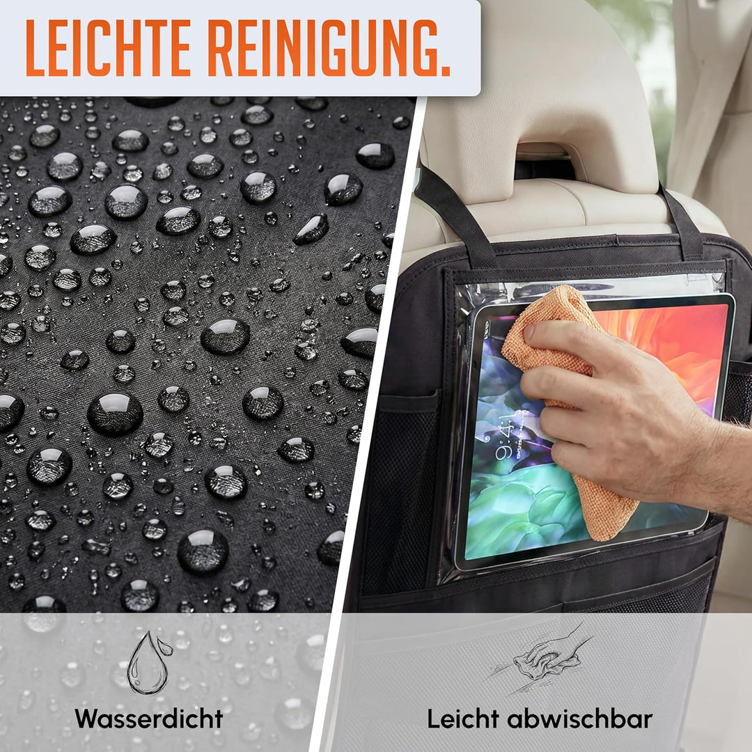 LIONSTRONG® Auto Organizer Kinder Rücksitz schwarz [WASSERDICHT] - Rückenlehnenschutz Auto Kinder un