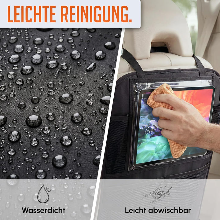 LIONSTRONG® Auto Organizer Kinder Rücksitz schwarz [WASSERDICHT] - Rückenlehnenschutz Auto Kinder un