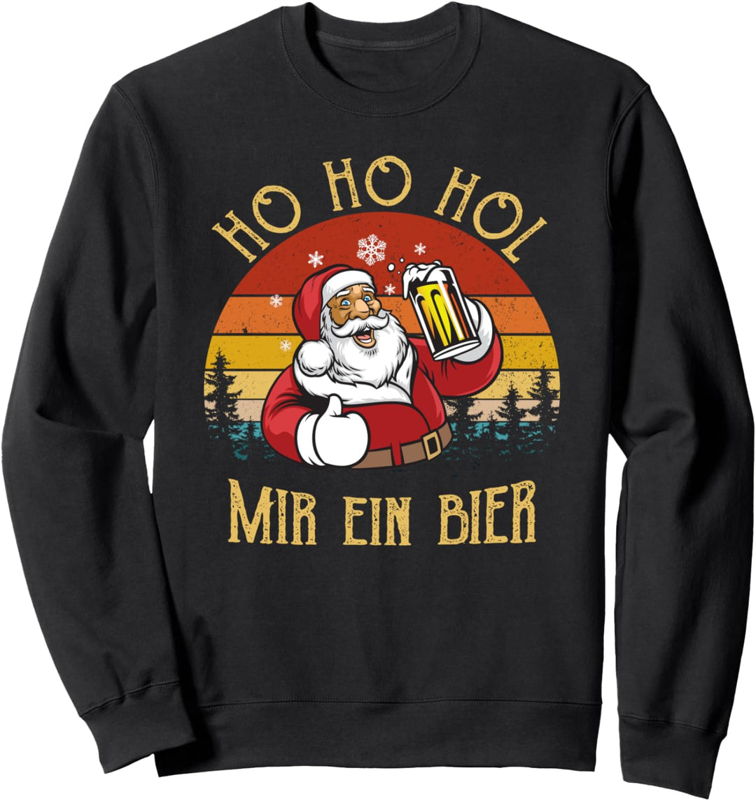 Ho Ho Hol Mir Ein Bier Lustiges Ugly Christmas Weihnachts Sweatshirt