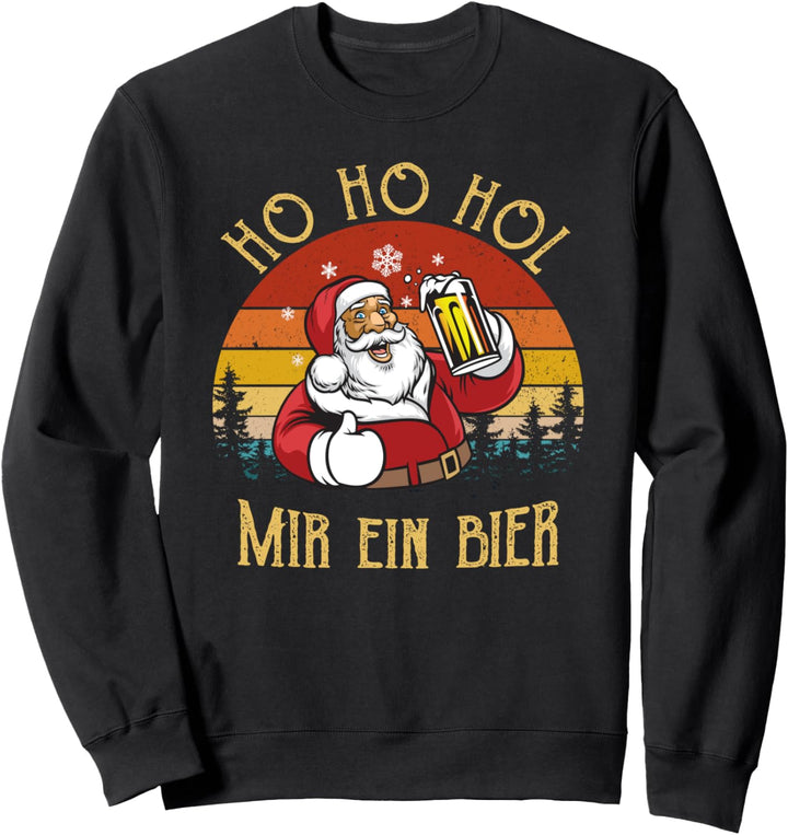 Ho Ho Hol Mir Ein Bier Lustiges Ugly Christmas Weihnachts Sweatshirt