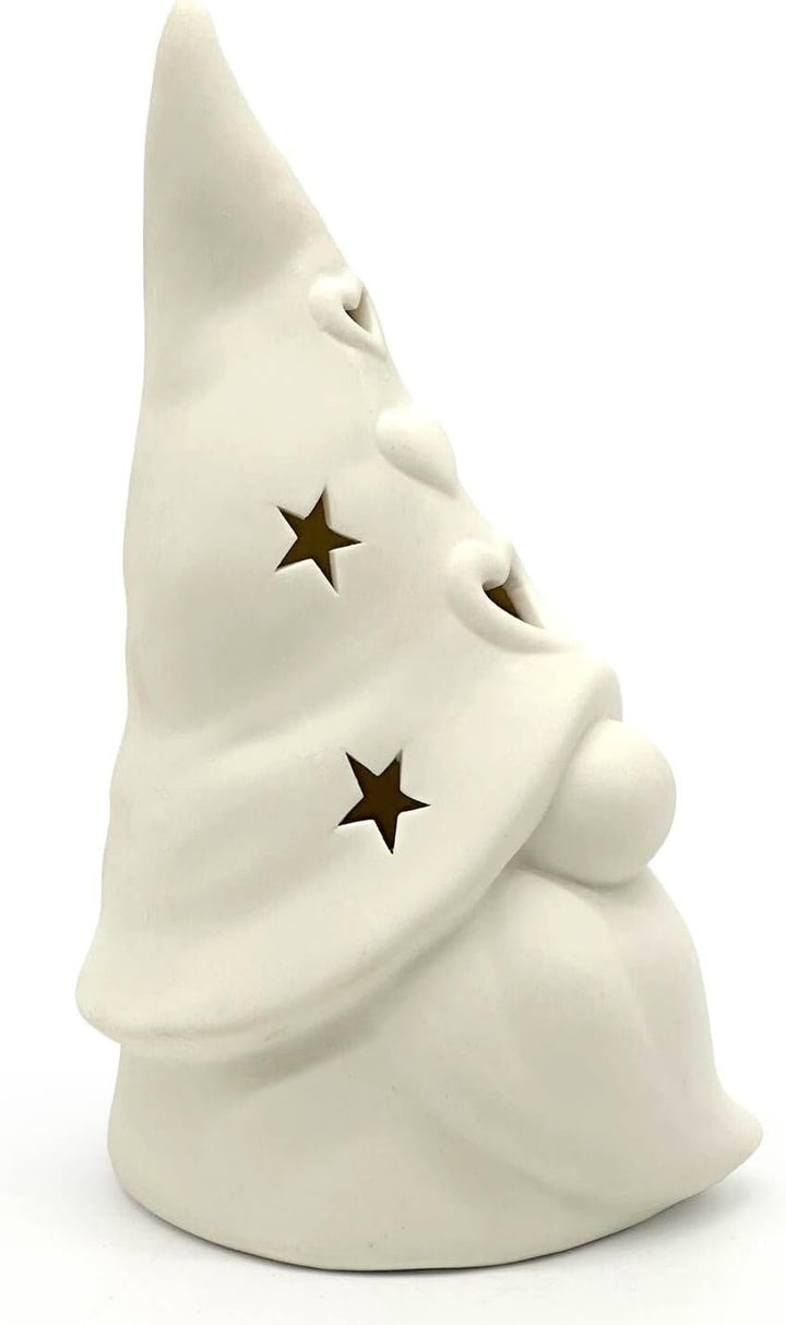 Mea-Living WEIHNACHTSWICHTEL Felix mit LED, weiss, klein, Weihnachtsdeko aus Porzellan, Wichtel, Ges
