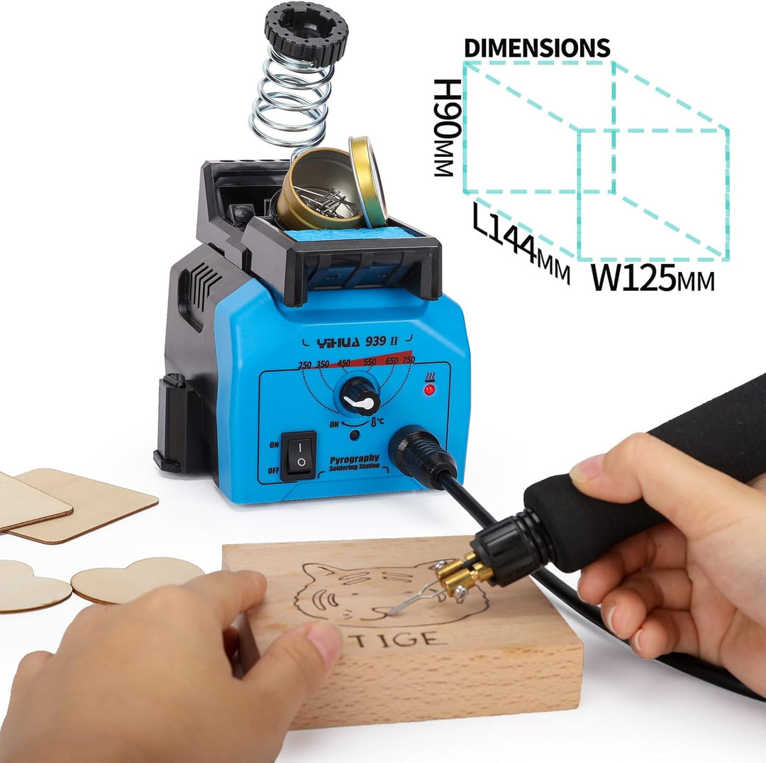 YIHUA 939-II Brandmalerei stift lötkolben set Holzgravur-Bastelset mit einstellbarer Temperatur Holz
