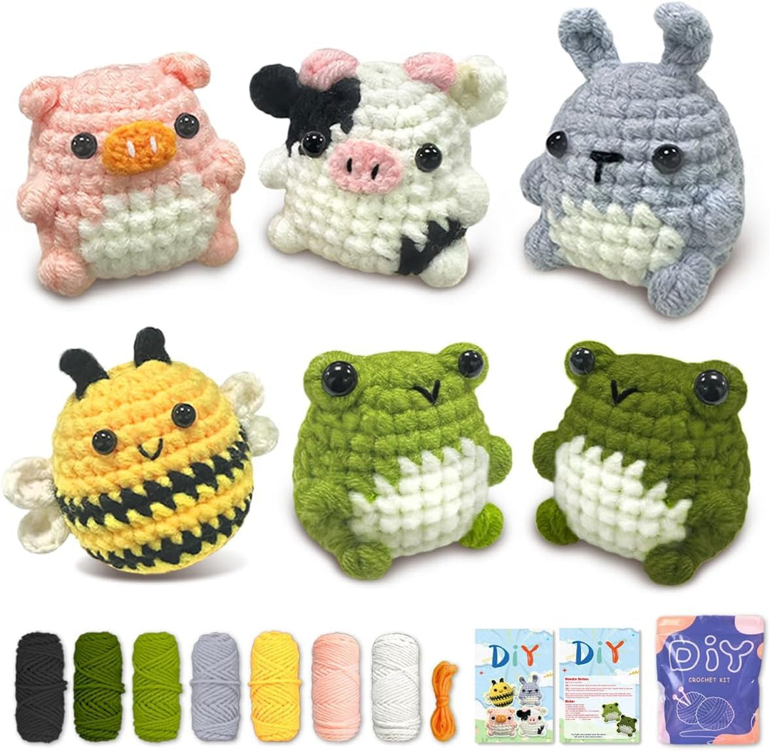 YAMAXIN Häkelset für Anfänger, Häkelgarn Zubehör Starter Set mit Schritt-für-Schritt-Video-Tutorials