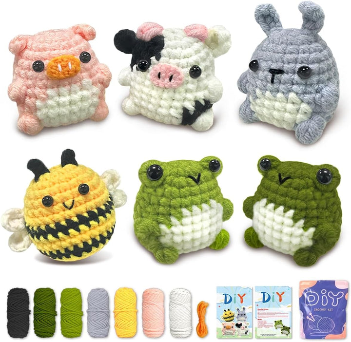 YAMAXIN Häkelset für Anfänger, Häkelgarn Zubehör Starter Set mit Schritt-für-Schritt-Video-Tutorials