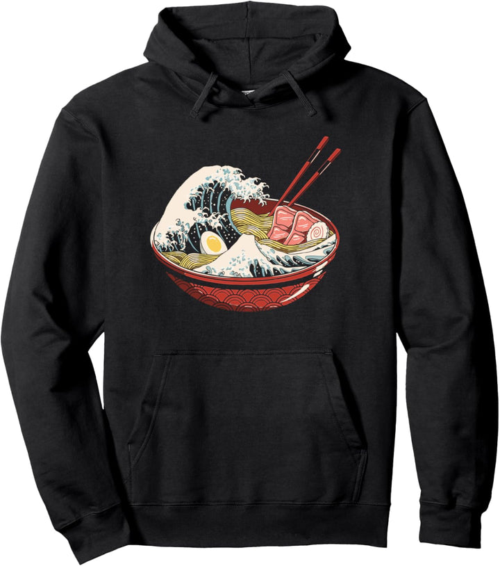 Great Kawaii Japanese Ramen Wave Anime Pullover Hoodie
