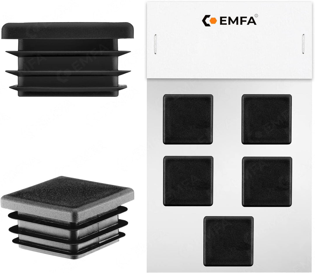 EMFA Lamellenstopfen für Vierkantrohr 100x100 mm Schwarz 5 Stück Rohrstopfen 100x100 Vierkantrohr Ku