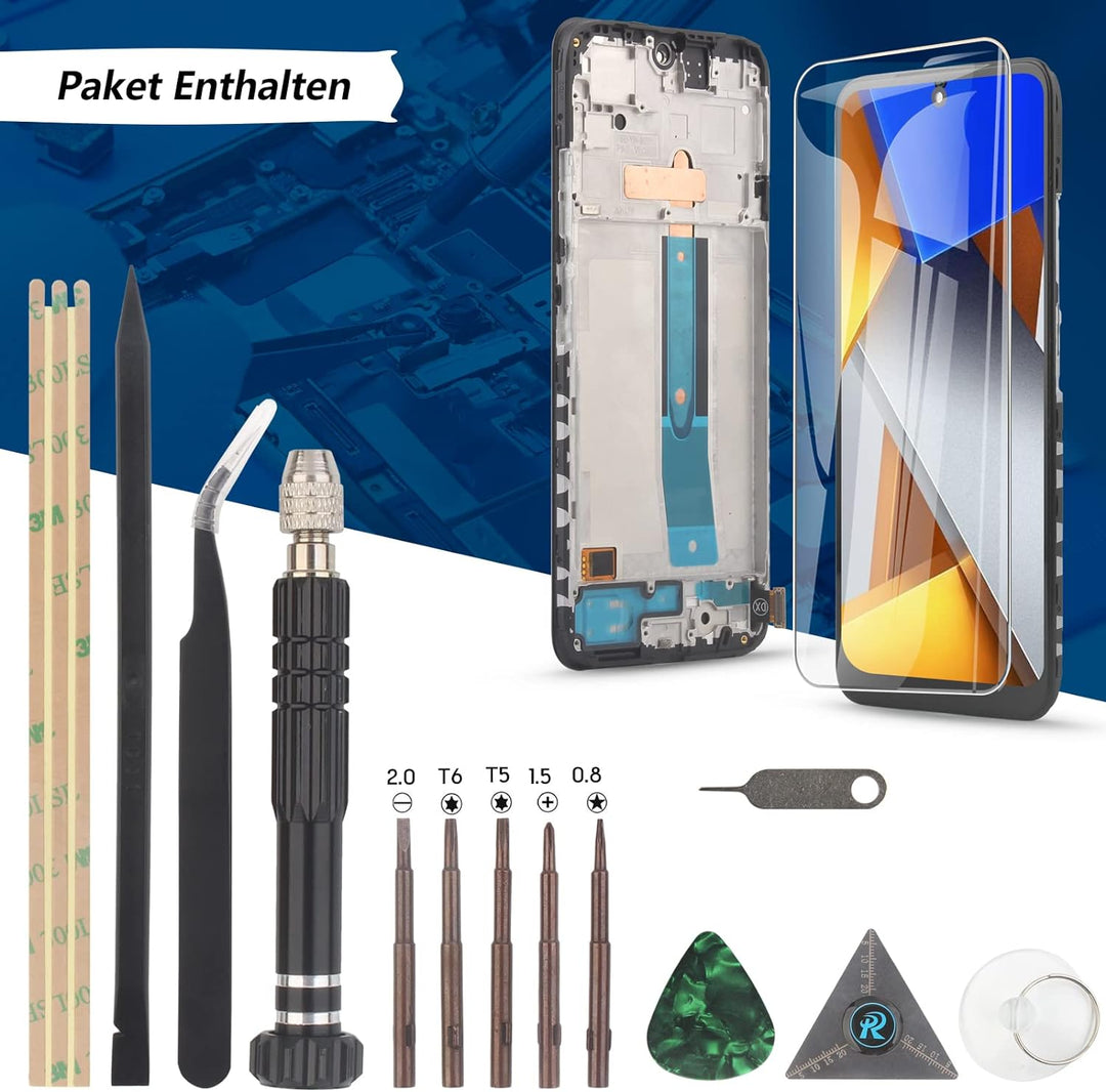 RongZy Display für Xiaomi Poco M4 Pro 4G MZB0B5VIN LCD Bildschirmersatz Digitizer Touchscreen Montie