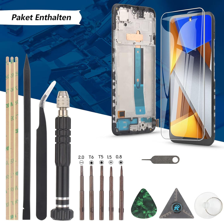 RongZy Display für Xiaomi Poco M4 Pro 4G MZB0B5VIN LCD Bildschirmersatz Digitizer Touchscreen Montie