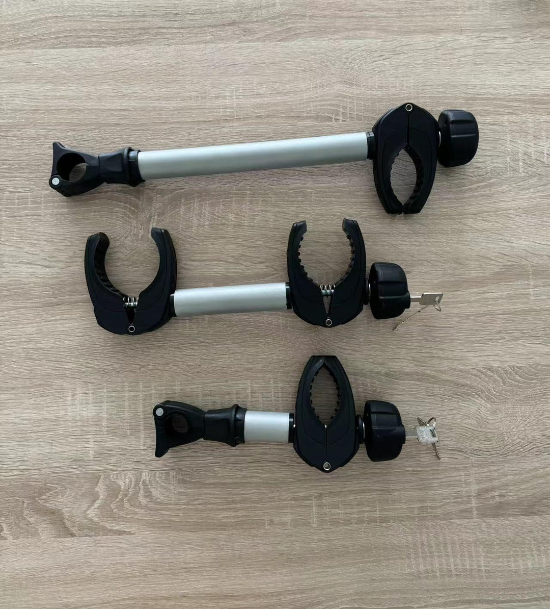 Rahmenhalter für Heck-Träger – Aluminium, Haltearm 3Pack, Rahmenhalter Rohr-Länge, für U-Bügelrohr: