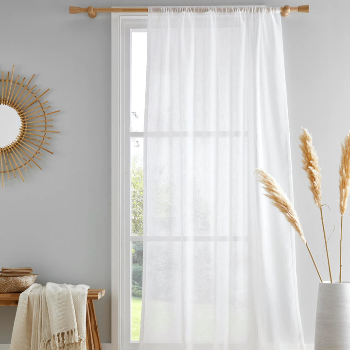 Drift Home - Kayla Voile-Panel mit Schlitz, 140 x 182 cm, Weiss Weiss H140 x B182 cm (1er Pack), Wei