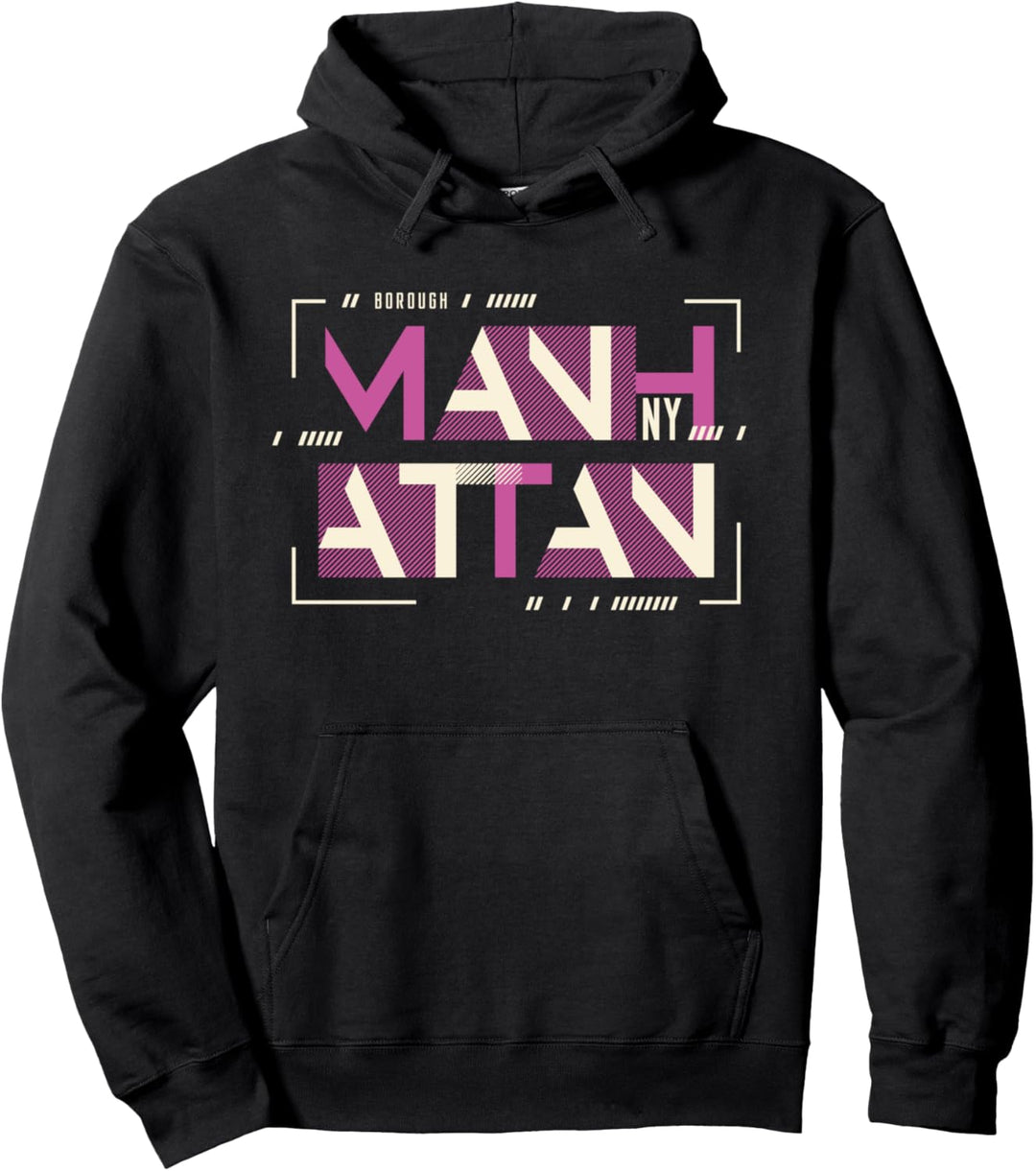 Cool NY Manhattan New York City Illustration Fashion Graphic Pullover Hoodie