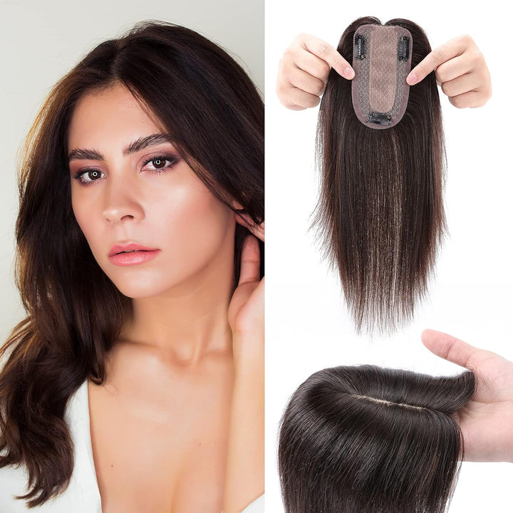 Clip in Extensions Echthaar Topper Extensions Echthaar Haarteile Echthaar Toupet für Frauen Toupee H