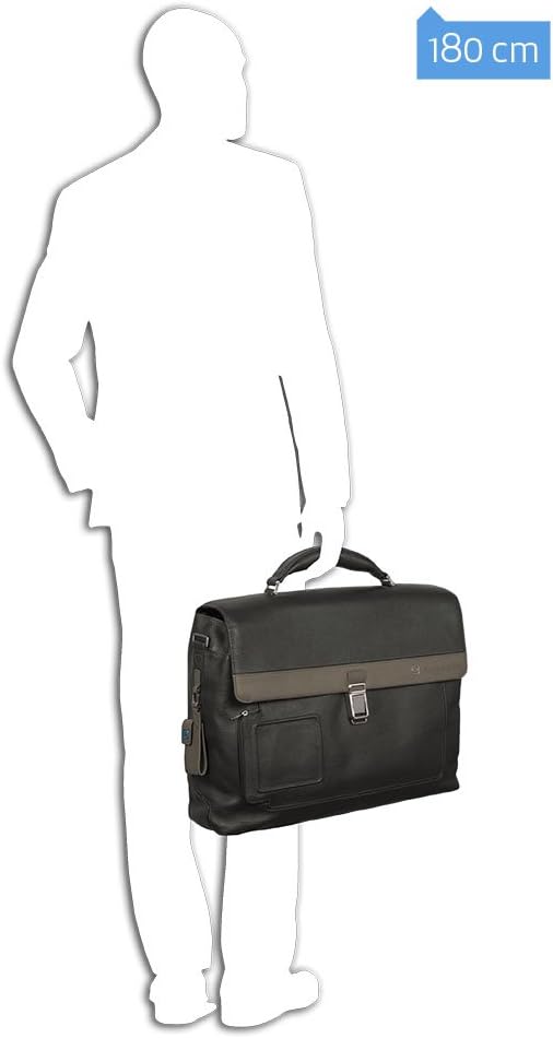 Piquadro Vibe Laptoptasche mit Zwei Fächern und 30 cm schwarz M - Schwarz, - Schwarz