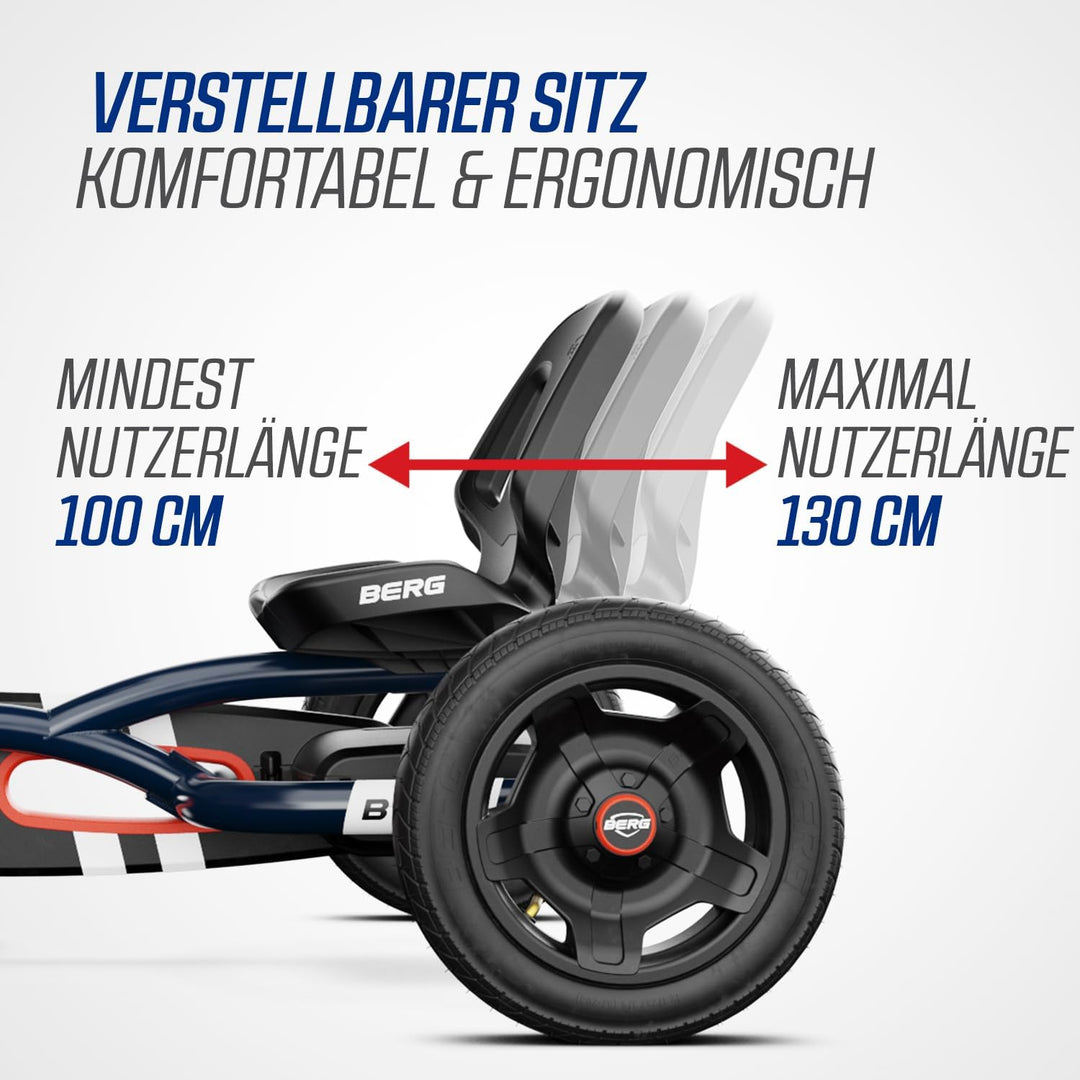 BERG Buddy Classic Pedal Gokart Blau | Kinderfahrzeug | Tretfahrzeug mit hohem Sicherheitsstandard |