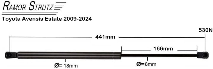 2x Gasfeder Dämpfer Heckklappe Kompatibel mit Toyota Avensis Combi 2009-2018. Gasdruckfeder Heckklap