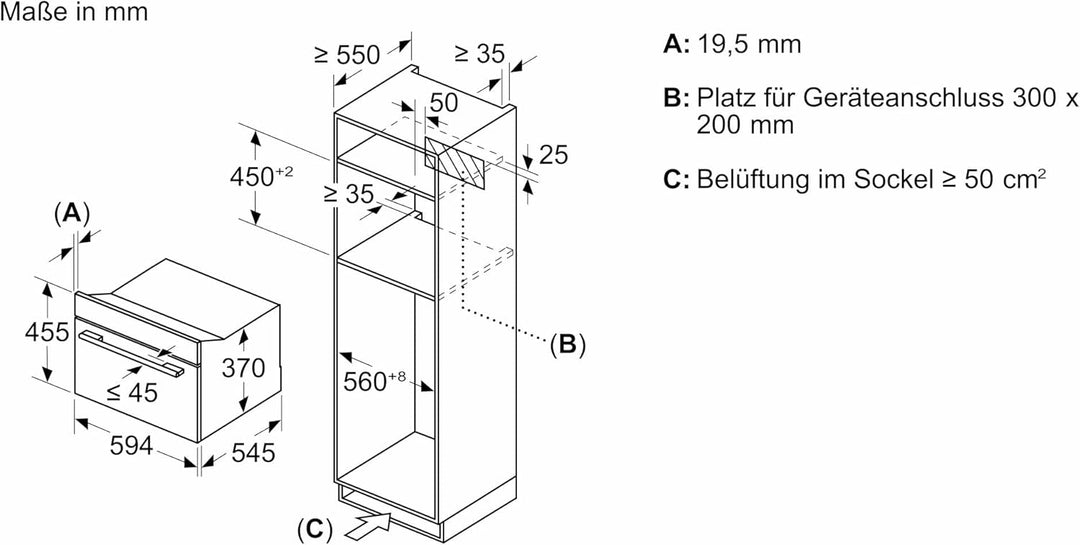 Bosch CEG732XB1 Serie 8 Einbau-Mikrowelle, Schwarz, AutoPilot, 10 Automatikprogramme, LED-Beleuchtun