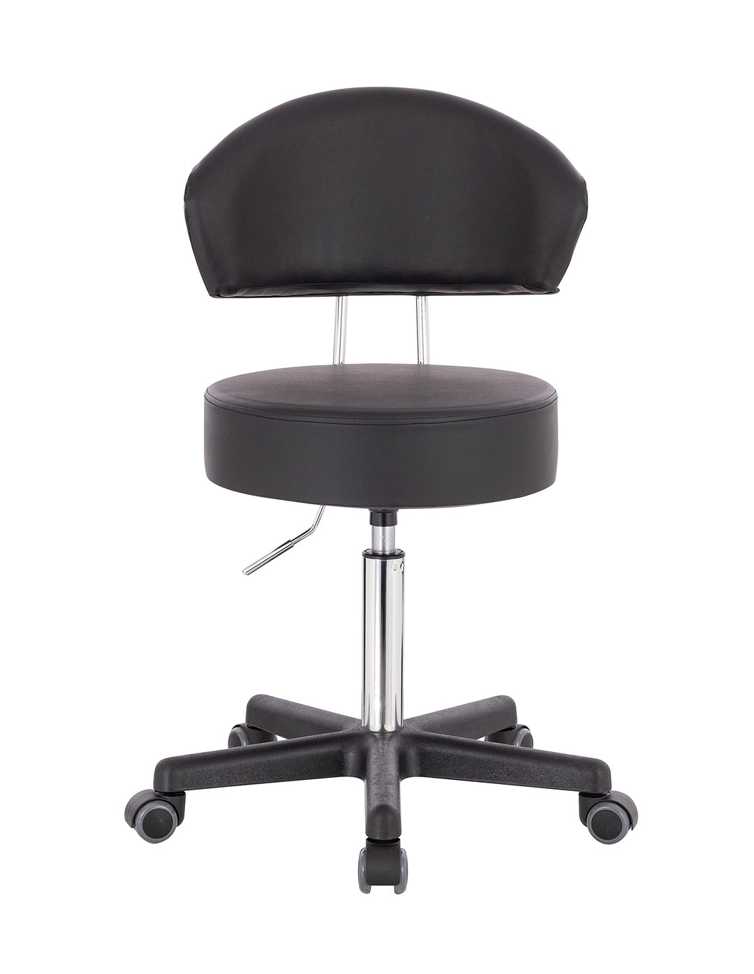 1stuff® XL Profi Rollhocker höhenverstellbar mit breiter Rücken-Lehne - 40 cm Sitzbreite - Sitzhöhe