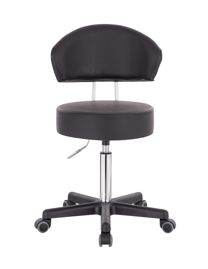 1stuff® XL Profi Rollhocker höhenverstellbar mit breiter Rücken-Lehne - 40 cm Sitzbreite - Sitzhöhe