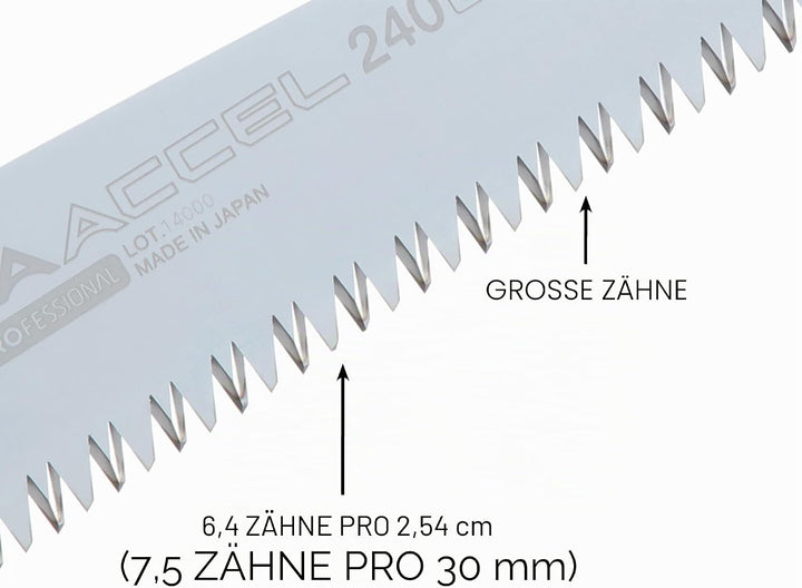 Silky Ultra Accel Straight 240mm Allround-Klappsäge zur allgemeinen Holzbearbeitung, Ultra Accel Str