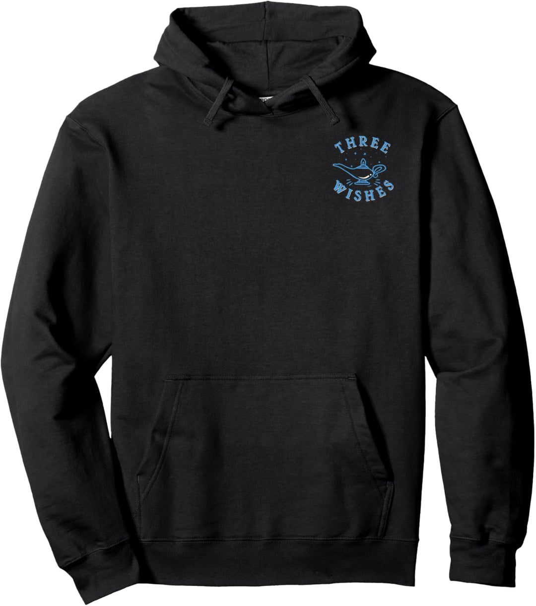 Disney Aladdin Genie Three Wishes Lamp Blue Hue Outline Pullover Hoodie