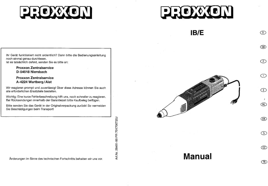proxxon MICROMOT Multitool / Industrie Bohrschleifer IBS/E Set mit elektronischer Drehzahlregelung u