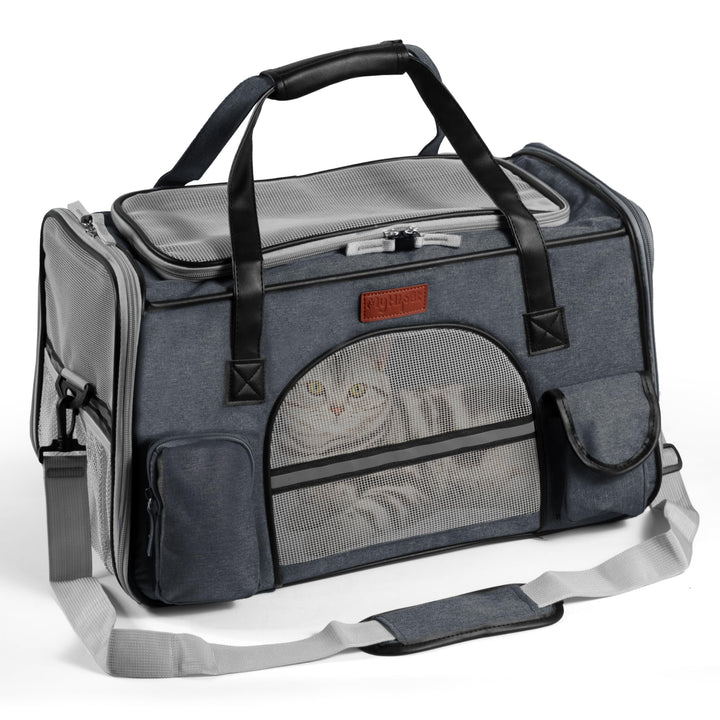 Transportbox für Katzen und Hunde, gross, aus 300D Oxford-Gewebe, ideal auch für Flugreisen – Grösse