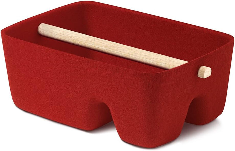 Pieperconcept KATA Mini, Accessoires, Tischaufbewahrung, Ablagekorb, Filz-Optik rot, recyceltes P.E.