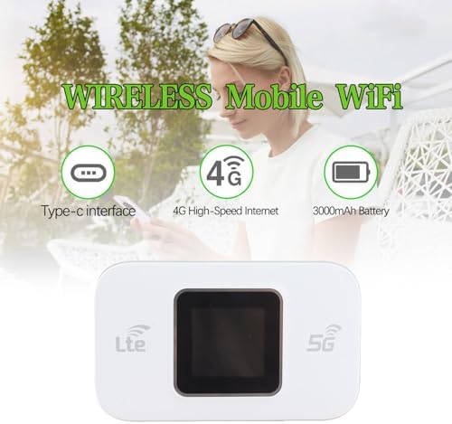 4G LTE WiFi -Modemrouter, Tragbarer mi NI -WiFi -Router mit SIM -Kartensteckplatz, 300 Mbit/S Hochge